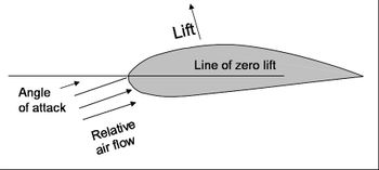 The lift force has both a forward and a vertical component