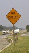 CAmerican "No Outlet" sign