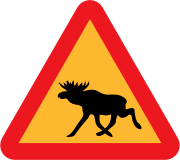 Swedish moose/elk warning sign