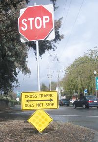 One solution to the problem of a two-way stop.