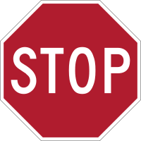 Stop sign used in English-speaking countries, as well as in the European Union