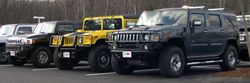 The Hummer line-up consists of one non-luxury prestige (H1), and two semi-luxury prestige (H2 and H3) vehicles