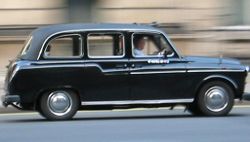 A City of London FX4 Black taxi.