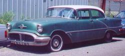 A 1950s Oldsmobile 88, with its high-compression Rocket V8