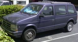 Typical early minivan (a Dodge Caravan)