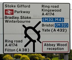 A road sign near Bristol. (Details)