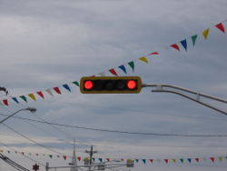 Traffic light with two red lights, used in parts of Canada