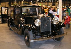 An antique limousine style hearse from Volvo