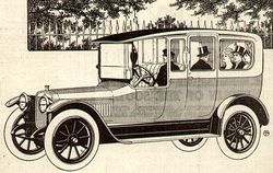 Winton Six Limousine, 1915. Note that the driver is in a compartment separate from the passengers, a distinctive limousine feature.