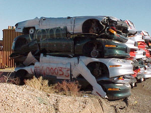 Stockpile of crushed EV1s