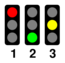 3-state traffic light (as used in the United States)