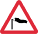 British "side winds likely ahead" warning sign.