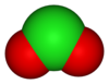 3D model of the chlorine dioxide molecule