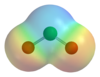 3D electric potential surface of the chlorine dioxide molecule