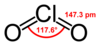 Structure of the chlorine dioxide molecule