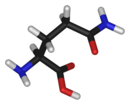 Chemical structure of the amino acid glutamine