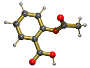 3D model of chemical structure of aspirin