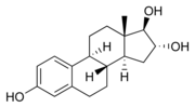 Estriol. Note two hydroxyl (-OH) groups attached to the D ring (rightmost ring).