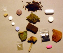 An assortment of psychoactive drugs