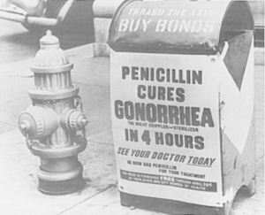 Penicillin was being mass-produced in 1944