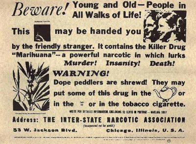 U.S. Federal Bureau of Narcotics public service announcement used in the late 1930s and 1940s.