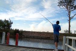 Fishing from a pier