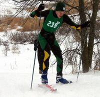 Skiing by free technique/skating.