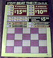 An example of a lottery punchboard