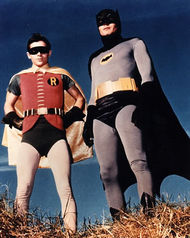 Burt Ward as Robin and Adam West as Batman in the 1960s Batman television series