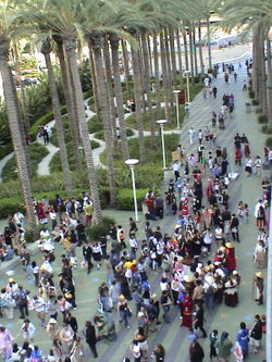 Outside the convention hall at Anime Expo 2004.