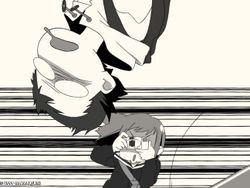 An example of FLCL's wild, exaggerated stylization.