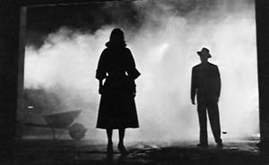 This still from The Big Combo (1955) demonstrates the visual style of film noir at its most extreme. John Alton, the film's cinematographer, created many of the iconic images of film noir.