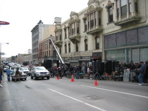 Film shooting on Location in Downtown Los Angeles