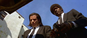 John Travolta and Samuel L. Jackson in Pulp Fiction (1994).