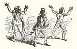 In the first part of the walkaround, a single dancer moved forward and performed while other dancers kept time. Detail from a playbill of the Bryant's Minstrels, 19 December 1859