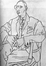 Composer Igor Stravinsky as drawn by Picasso