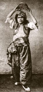 Kocek with tambourine c. 19th-century Turkish boy dancer.