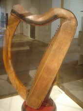 This Scottish clrsach, now in the Museum of Scotland, is a one of only three surviving medieval Gaelic harps. Two of them survive from Perthshire, Scotland, and there is good reason to believe that all three were made in Argyll.[8]