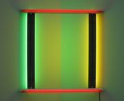 One of Dan Flavin's lighting tube installations