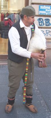 A Serbian bagpiper