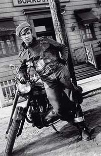  The definitive Wild One. Marlon Brando in "The Wild One". Photograph courtesy of The Motion Picture and Television Archive 