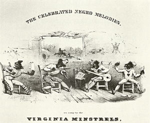 Detail from cover of The Celebrated Negro Melodies, as Sung by the Virginia Minstrels, 1843.