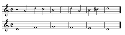 Short example of "Second Species" counterpoint