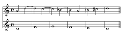 Short example of "Fourth Species" counterpoint