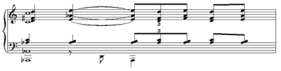 Debussy's Plleas et Mlisande prelude, measures 5-6