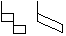 descending, square or oblique, upwards stem left