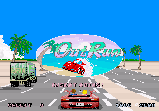 Outrun (1986) is an arcade game with an integral soundtrack.