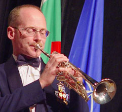 Trumpeter performing with the United States Air Forces in Europe Band