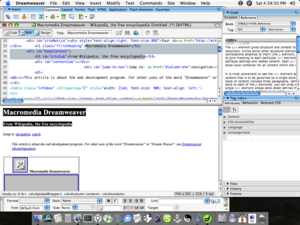 Dreamweaver MX 2004 running on Mac OS X v10.4 Tiger